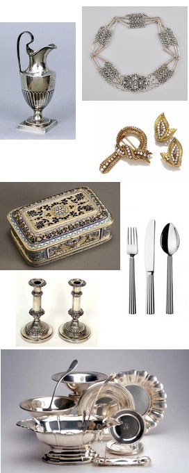 identify makers marks and hallmarks on silver, silverplate, jewelry, pewter and other precious or semi-precious metals
