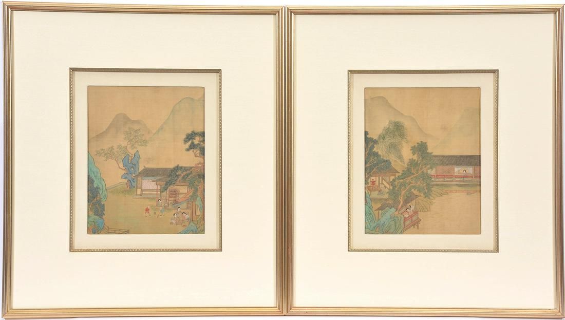 SET OF 4 CHINESE PAINTINGS ON SILK  3d1e6e