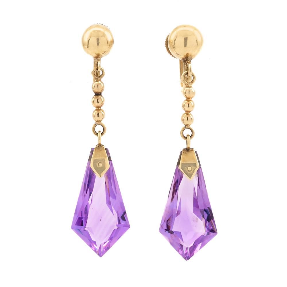 14K YELLOW GOLD FACETED AMETHYST 3d21ee