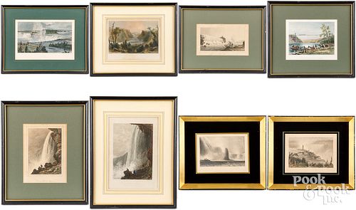 EIGHT COLORED LITHOGRAPHS OF NIAGARA