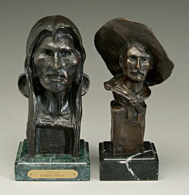 Two bronzes after Remington portrait 92458
