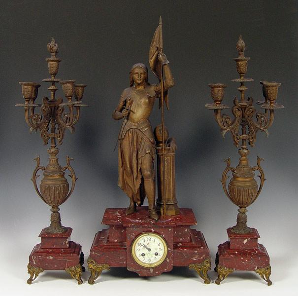 FIGURAL JOAN OF ARC FRENCH CLOCK b8d86
