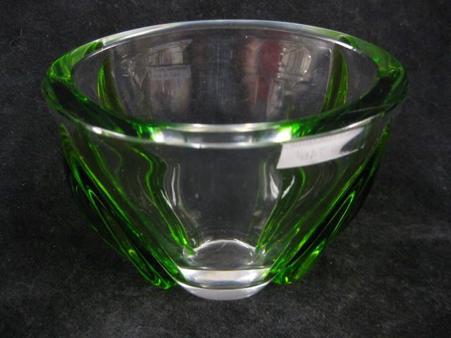Lalique French Crystal Vase green 14e578