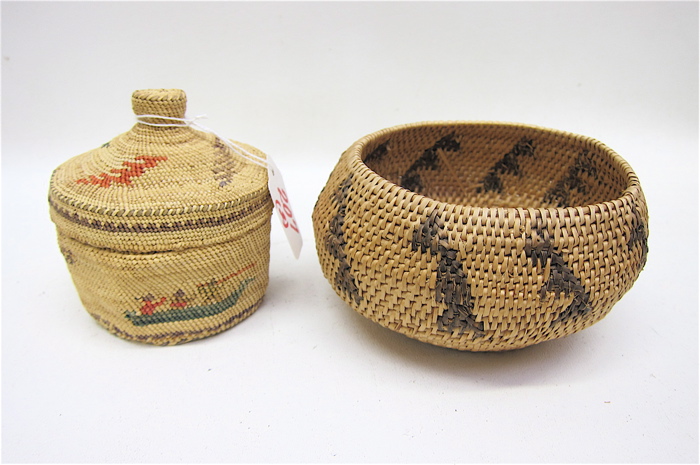 TWO NATIVE AMERICAN INDIAN BASKETS  16f077