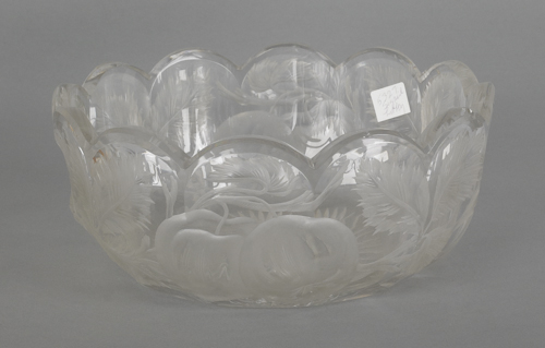 Libbey cut and etched glass bowl 175663