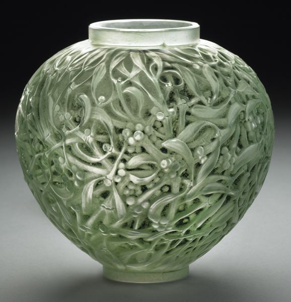 R Lalique Gui glass vase with 174080