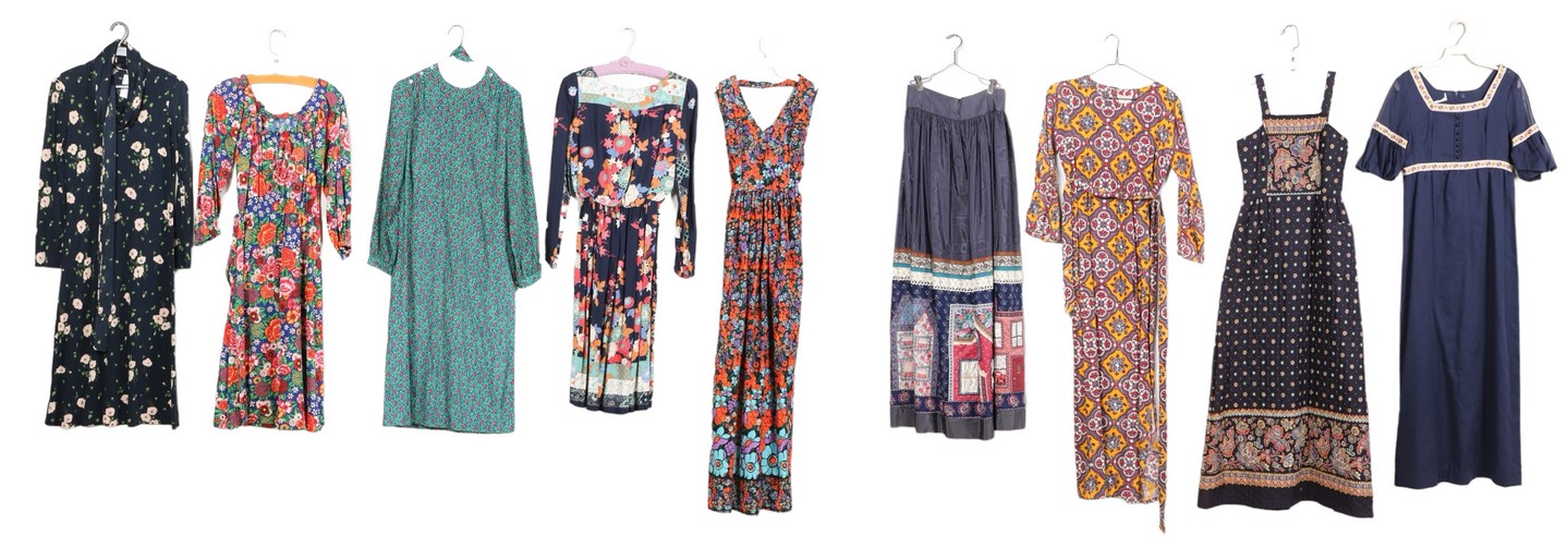  9 Vintage dress grouping to include 27a74e