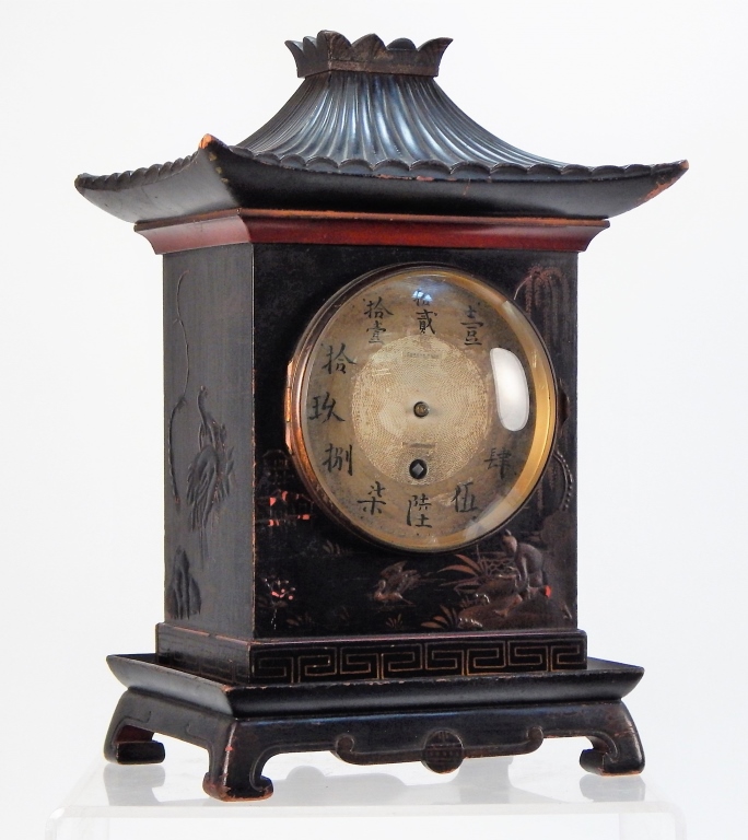 19C FRENCH CHINOISERIE MANTLE CLOCK 29a638