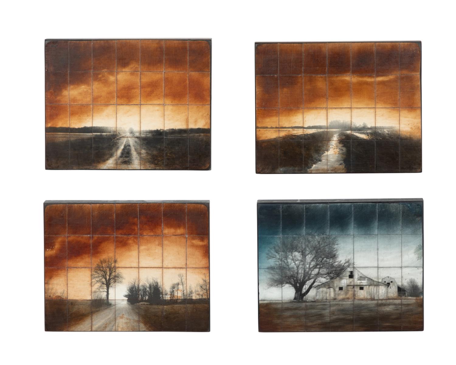 FOUR MIXED MEDIA LANDSCAPES BY 2c000c