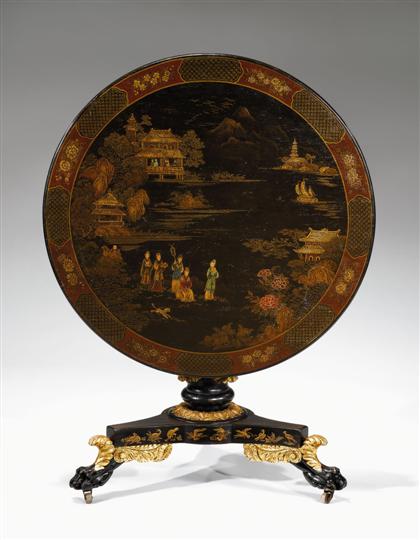 Regency style japanned and parcel gilt 4a6c7