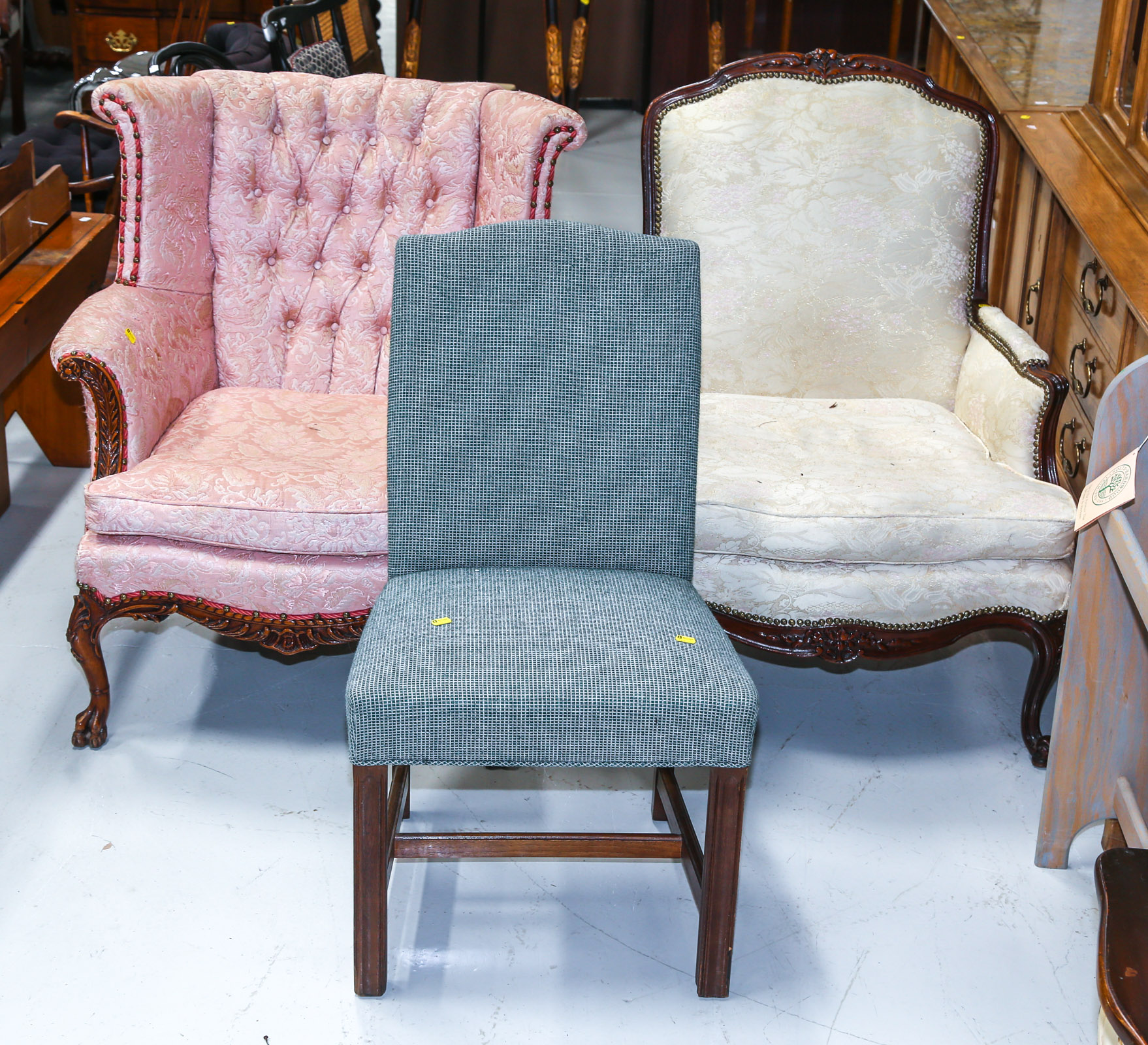 THREE UPHOLSTERED PARLOR CHAIRS 2e968e