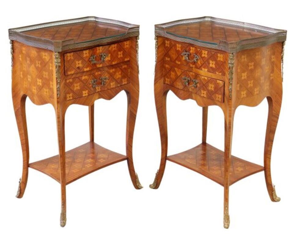  2 FRENCH LOUIS XV STYLE PARQUETRY 2f73ff