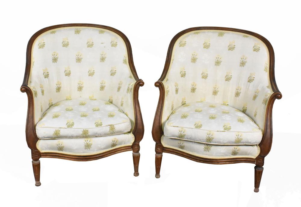 PAIR OF FRENCH PROVINCIAL UPHOLSTERED 2f87d1