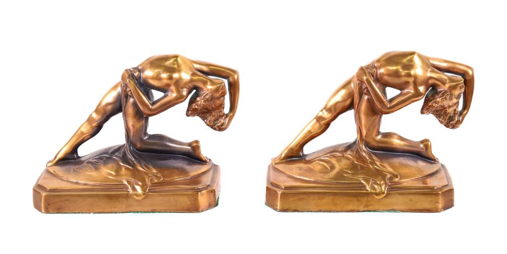 PAIR FRENCH STYLE ART DECO FIGURAL 2ffe9b