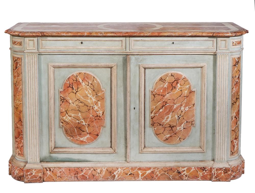 FRENCH 19TH C ANTIQUE FAUX MARBLE 301236