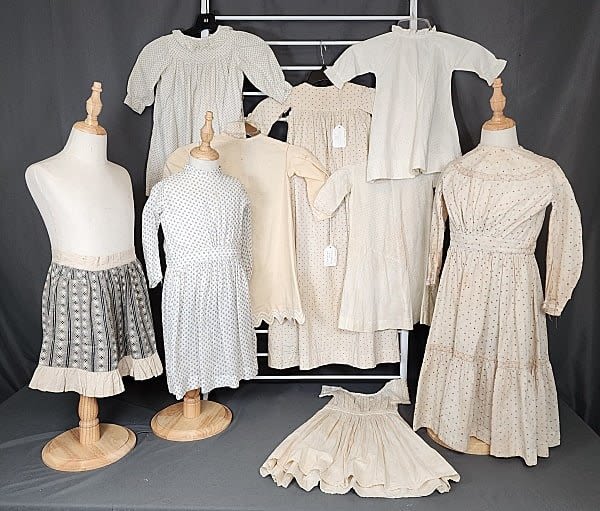 9 Antique 19th Century Girls Dresses  30c9c1