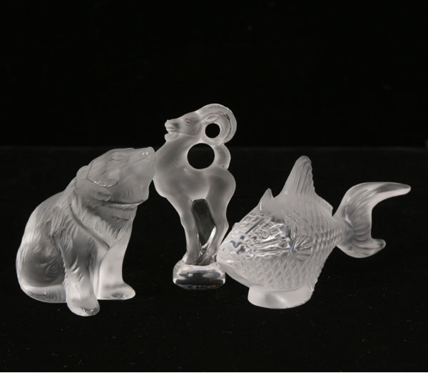 Lalique art glass animals frosted 4e8e3