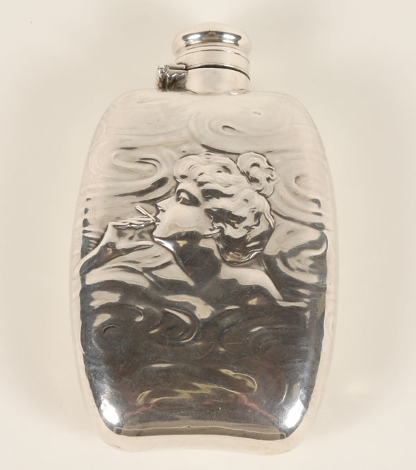 Art Nouveau sterling flask Unger 4ec47
