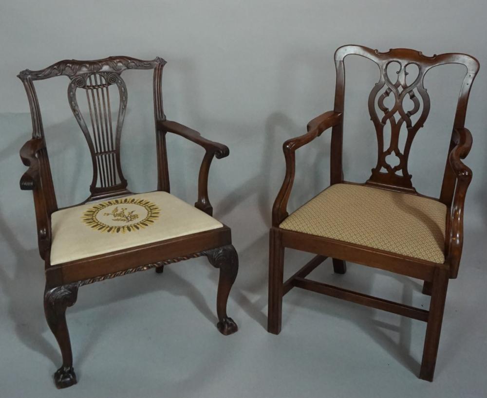 CHIPPENDALE CARVED MAHOGANY ARMCHAIR 312c53