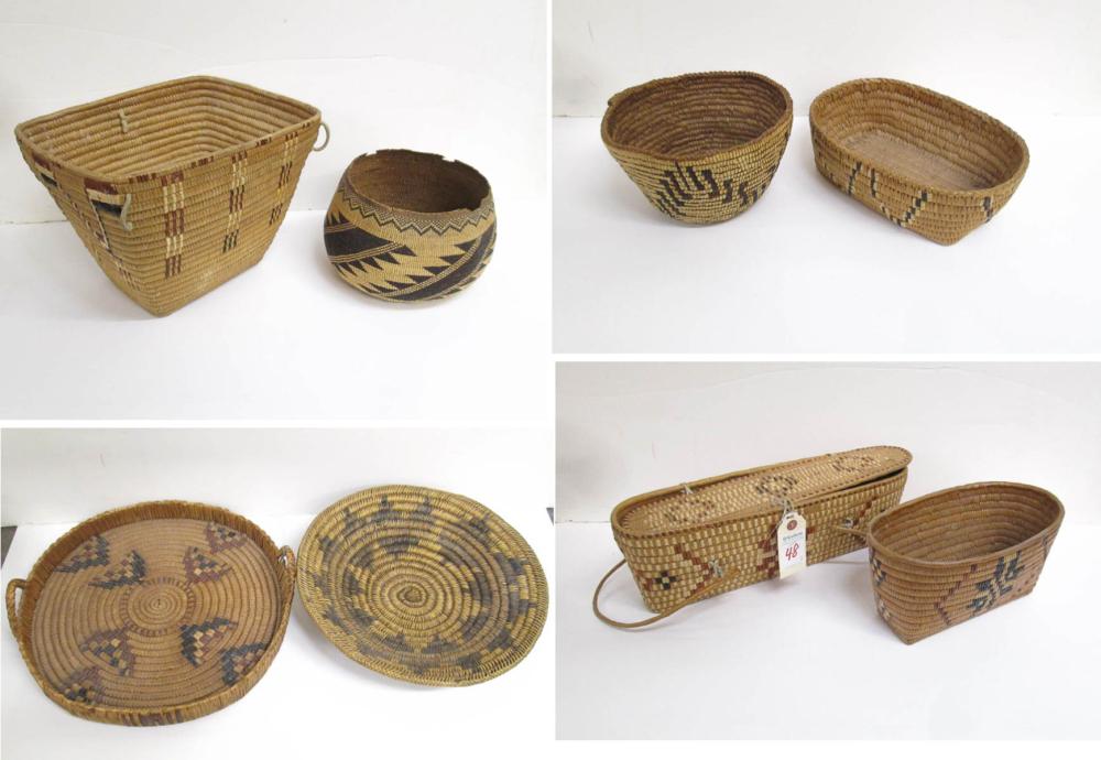 EIGHT NORTH AMERICAN INDIAN BASKETS:
