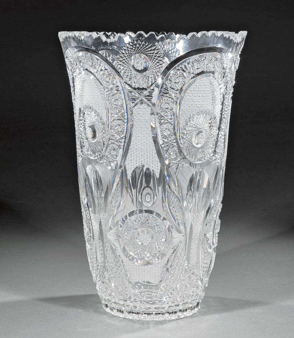 AMERICAN BRILLIANT CUT GLASS VASELarge 31a96e