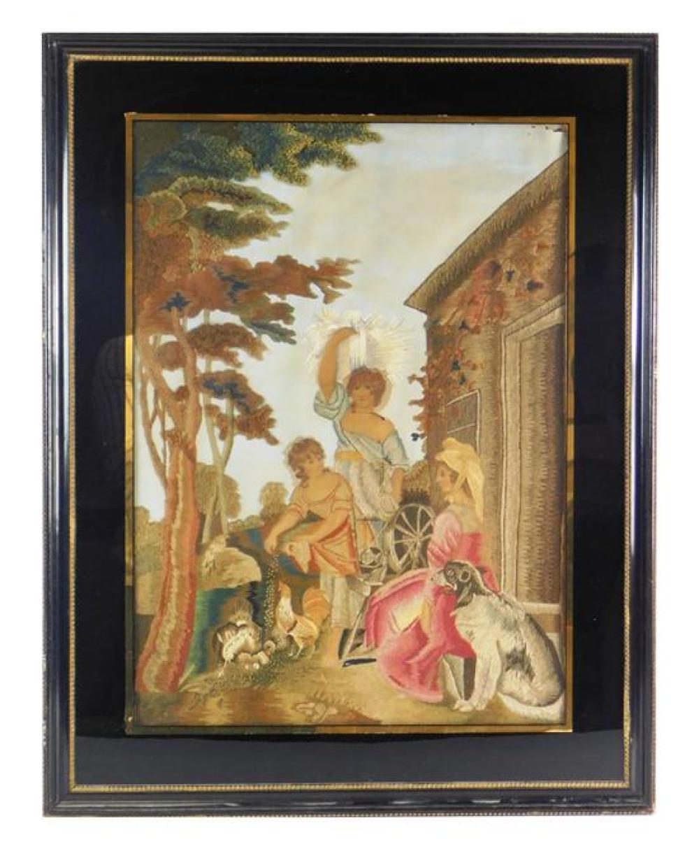 ENGLISH NEEDLEWORK PICTURE EARLY 31b8dc