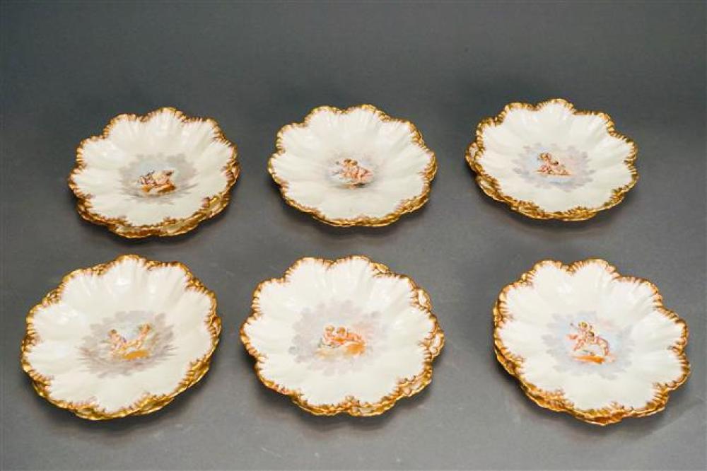 SET WITH TWELVE HAND PAINTED LIMOGES 325cc5