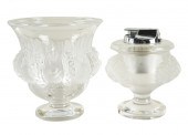 TWO LALIQUE MOLDED GLASS   33205a