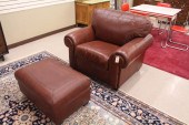 STICKLEY LEATHER CHAIR AND   342887
