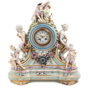 A German Porcelain Mantel Clock 3498ff
