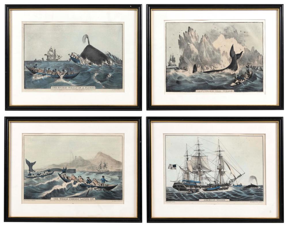 SET OF FOUR NATHANIEL CURRIER HAND COLORED 34c6e1