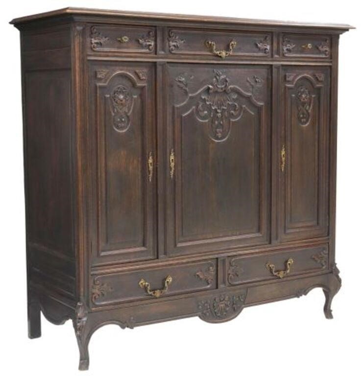 FRENCH LOUIS XV STYLE CARVED OAK 35687e