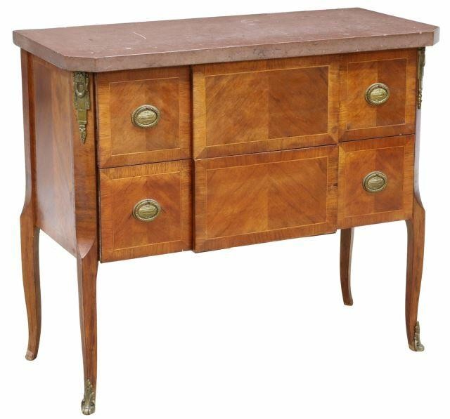 FRENCH STYLE MARBLE TOP COMMODE 35a3bb