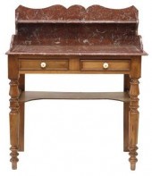 FRENCH MARBLE TOP WALNUT   3594e1