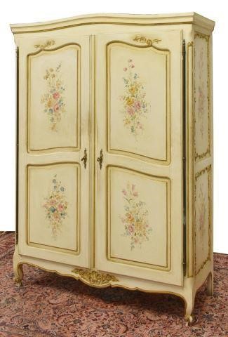 FRENCH LOUIS XV STYLE PAINT DECORATED 35caca