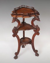 3 TIER CARVED MAHOGANY   36cff2