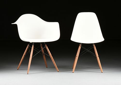A SET OF EIGHT EAMES MOLDED PLASTIC 380f6c