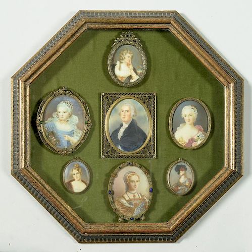 FRAMED COLLECTION OF 7 PORTRAIT 388b53