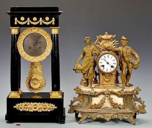 2 19TH CENTURY FRENCH MANTLE CLOCKS1st 389330
