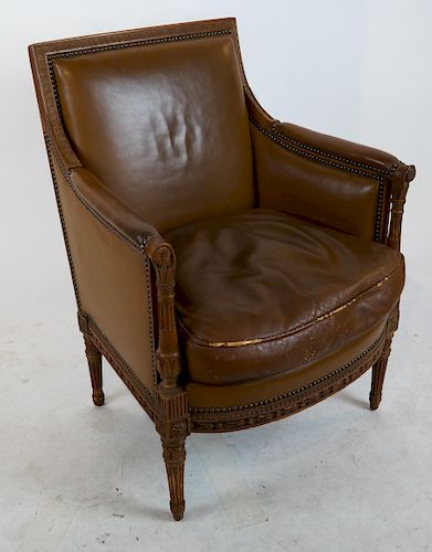 FRENCH BROWN LEATHER BERGERELouis 388193