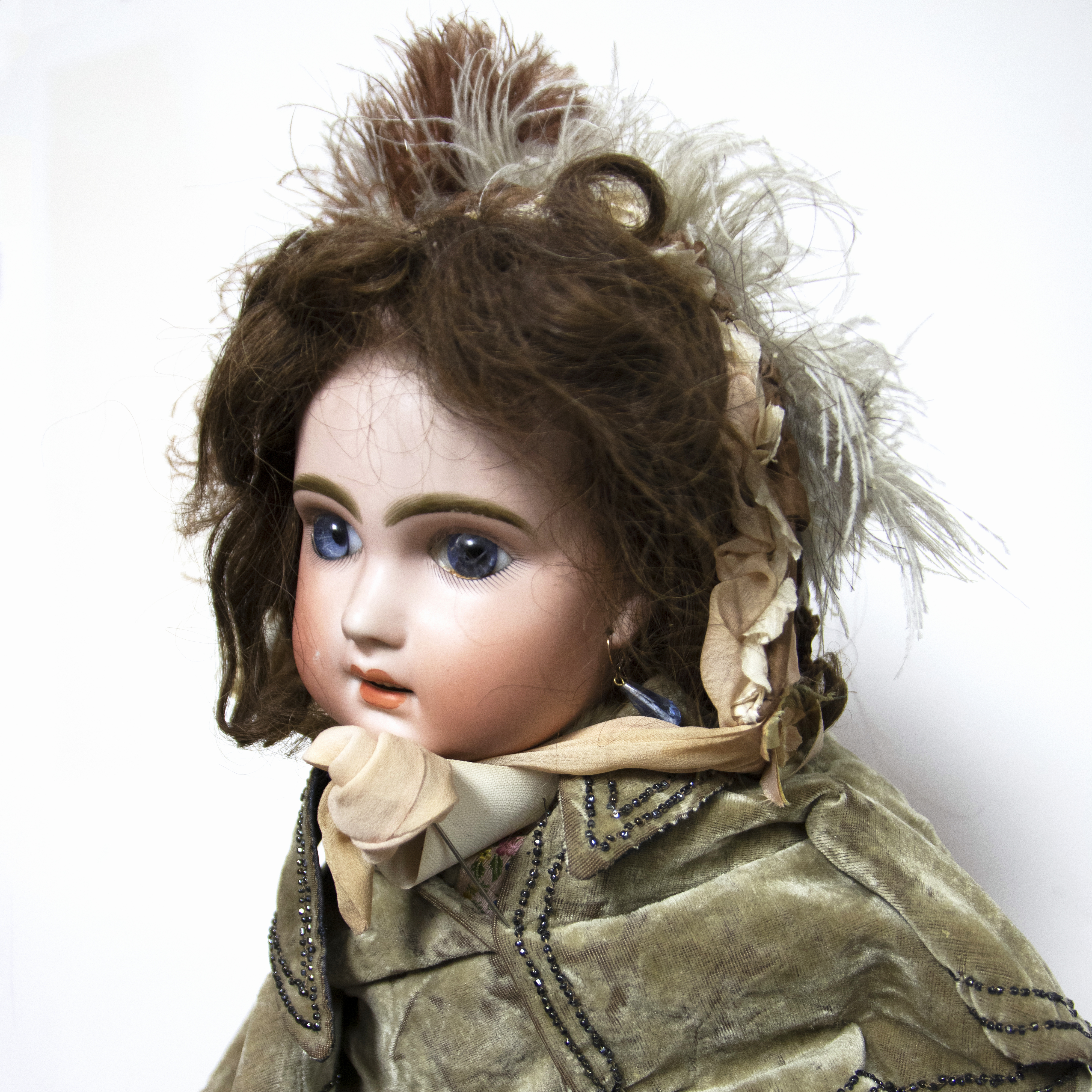 A TETE JUMEAU DOLL, WITH RED 