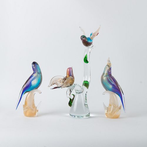 THREE MURANO ART GLASS SCULPTURES  3aa0a5