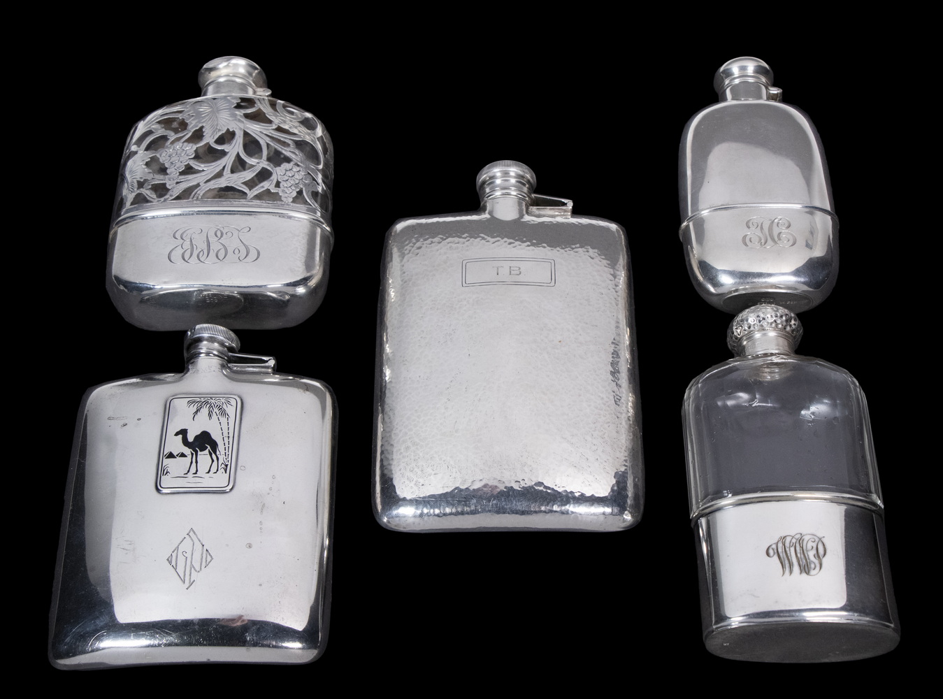 SILVER FLASK COLLECTION Lot of 3b6911
