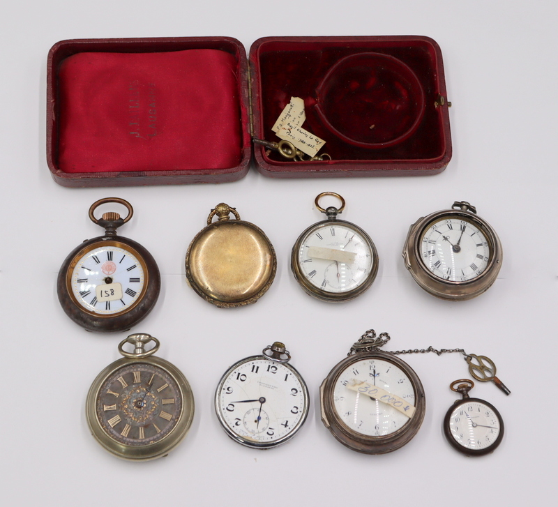 JEWELRY ANTIQUE POCKET WATCH GROUPING  3b9127