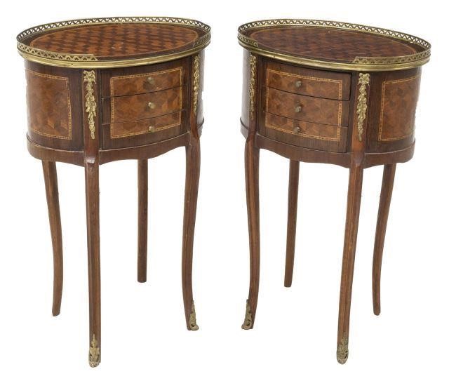  2 FRENCH LOUIS XV STYLE PARQUETRY 3c001b