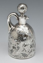 SILVER OVERLAY CRYSTAL EWER WITH