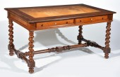 ROSEWOOD LIBRARY TABLE, 19TH C.Rosewood