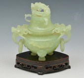 CHINESE JADE CARVING ON STAND,