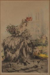LOUIS ICART, MUSETTE, ETCHING,