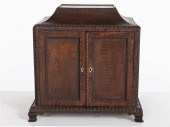 SMALL EXOTIC WOOD COLLECTOR'S CABINETSmall